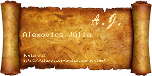 Alexovics Júlia névjegykártya