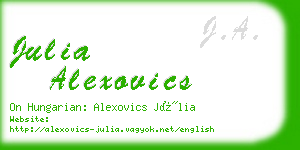 julia alexovics business card
